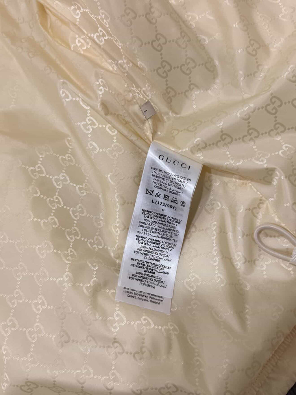 Veste à capuche Gucci Oversize en Laine Shearling – Crème & Bande Web Taille L Oversize